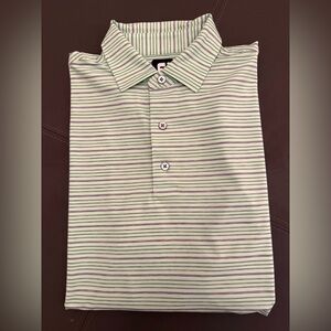 FootJoy Golf Polo Men’s Green and Grey Stripe Large